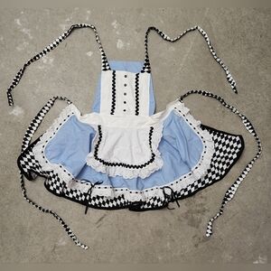 Women's Alice In Wonderland Blue, White, And Black Costume Apron